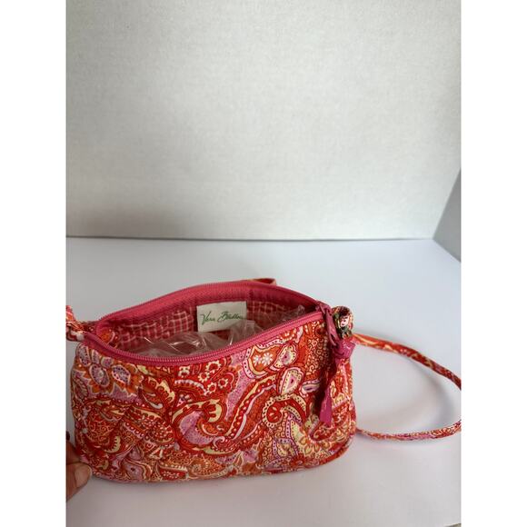 Vera Bradley Sherbet Paisley Hobo Crossbody Bag – Pink & Orange Quilted Purse - Picture 6 of 6